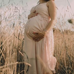 Motherhood Maternity dress-baby pink